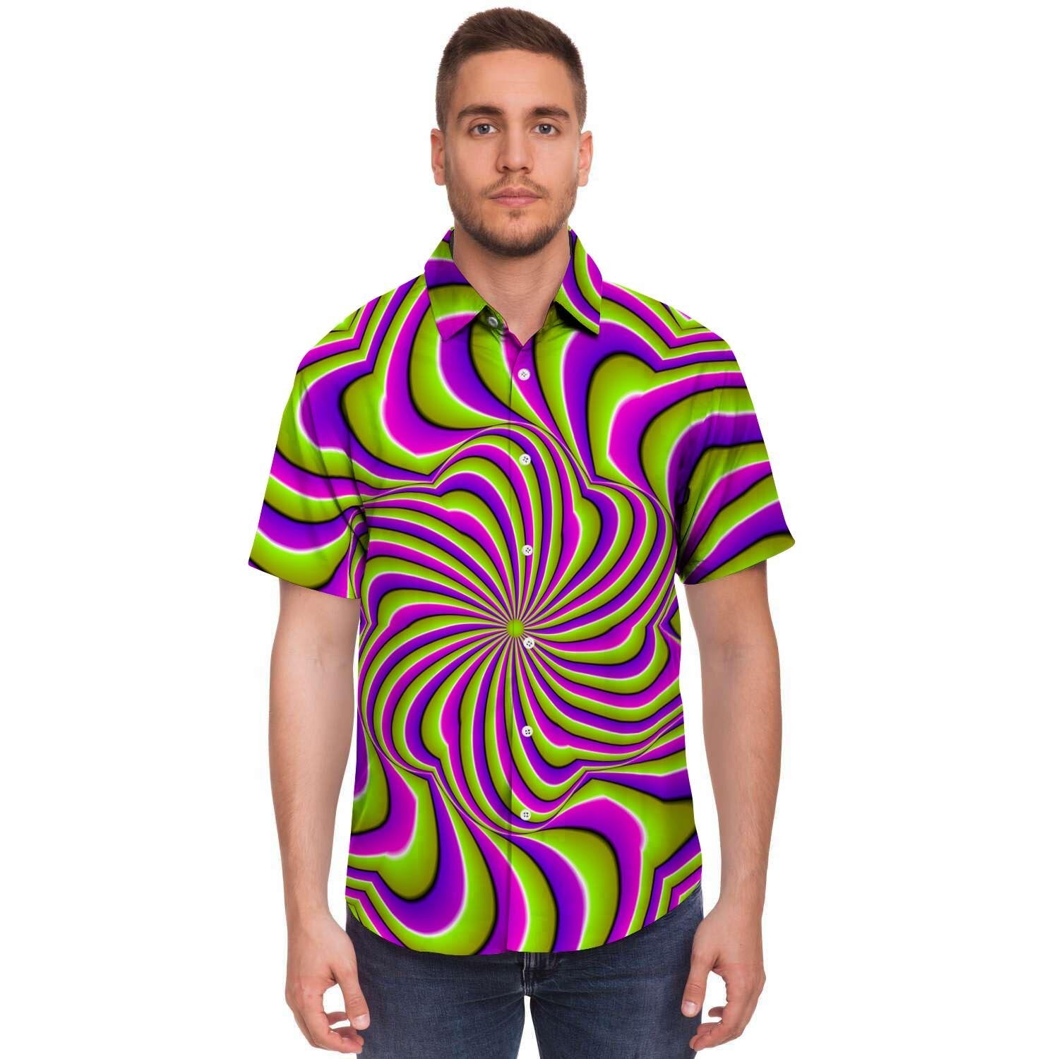 Optical illusion Abstract Men's Short Sleeve Shirt-grizzshop