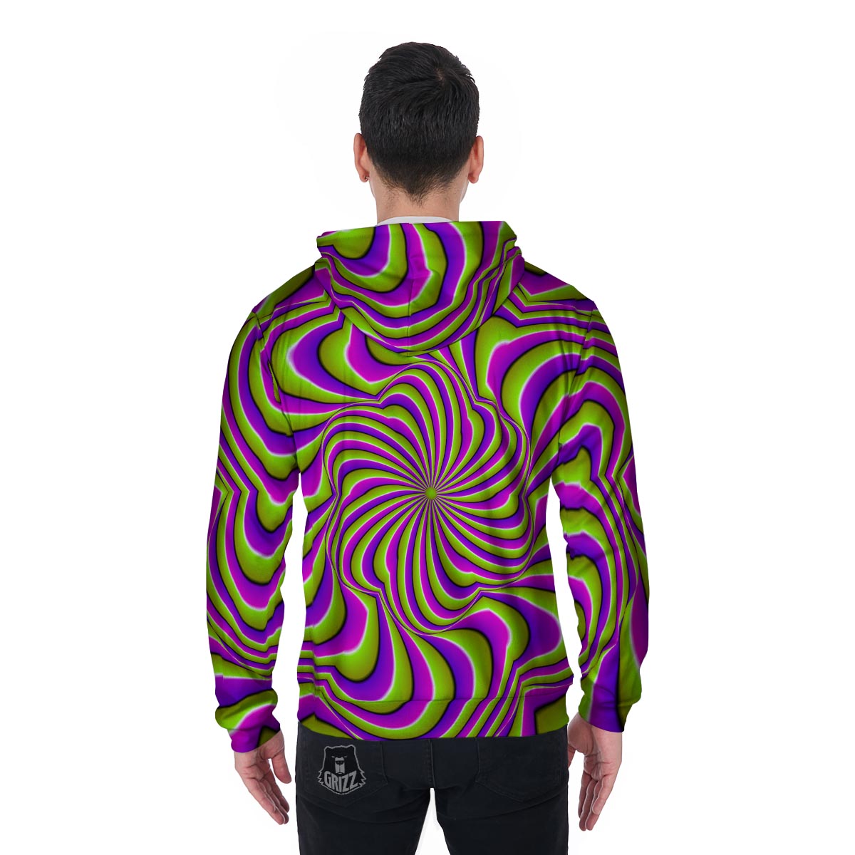 Optical illusion Abstract Men's Zip Up Hoodie-grizzshop