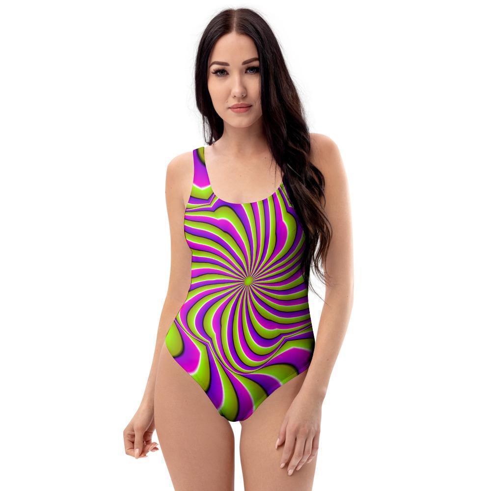 Optical illusion Abstract One Piece Swimsuite-grizzshop