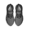 Optical illusion Black And White Print Black Running Shoes-grizzshop