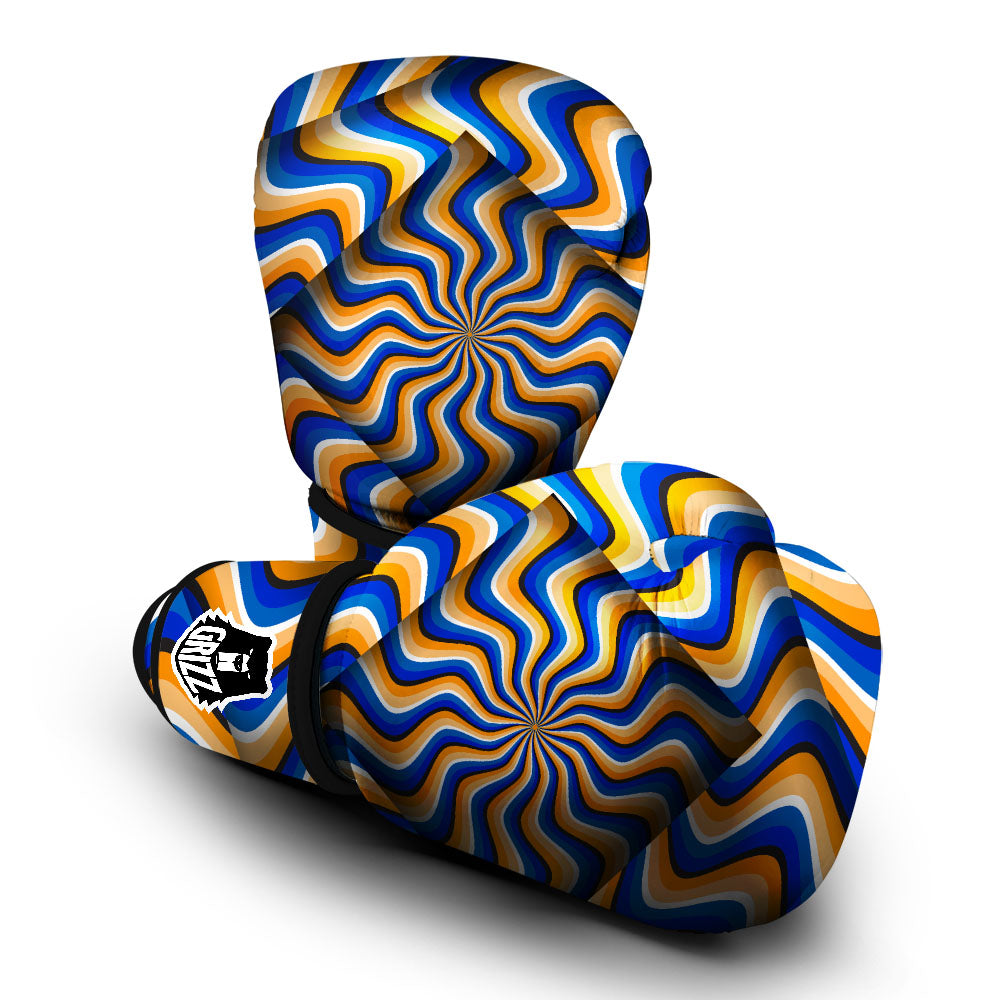 Optical illusion Hypnotic Blue Orange Boxing Gloves-grizzshop