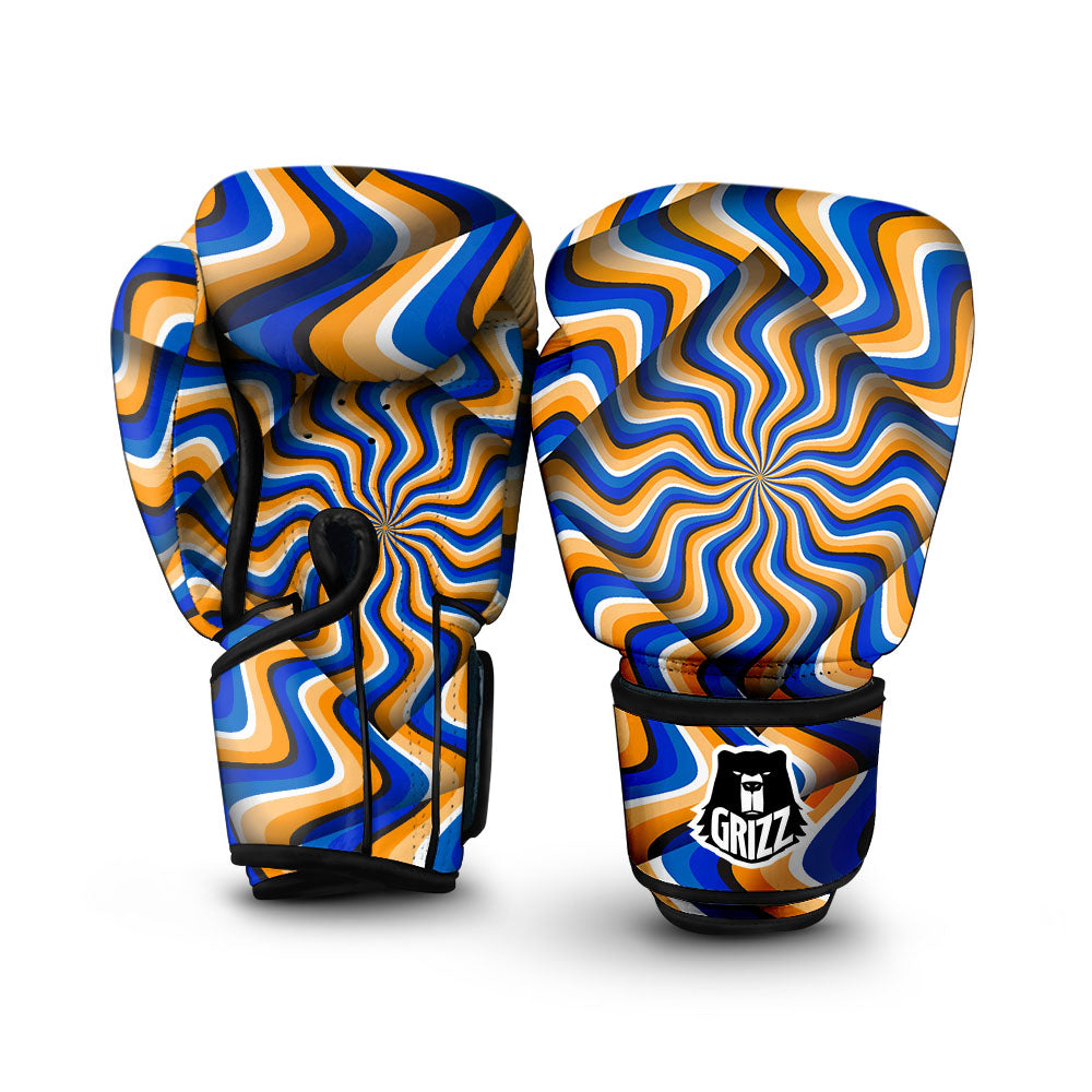 Optical illusion Hypnotic Blue Orange Boxing Gloves-grizzshop