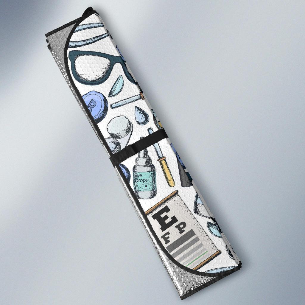 Optometry Pattern Print Car Sun Shade-grizzshop