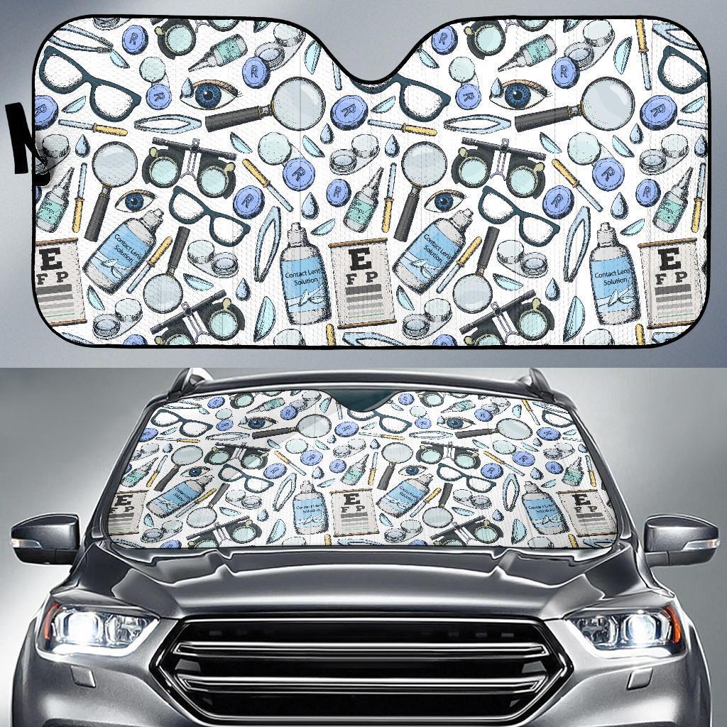 Optometry Pattern Print Car Sun Shade-grizzshop