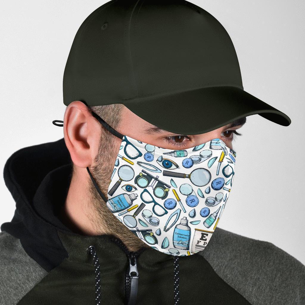 Optometry Pattern Print Face Mask-grizzshop