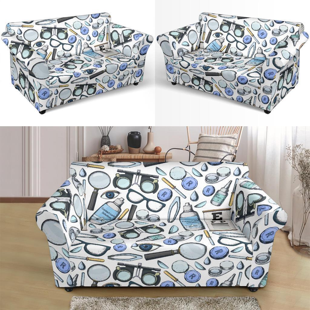 Optometry Pattern Print Loveseat Cover-grizzshop