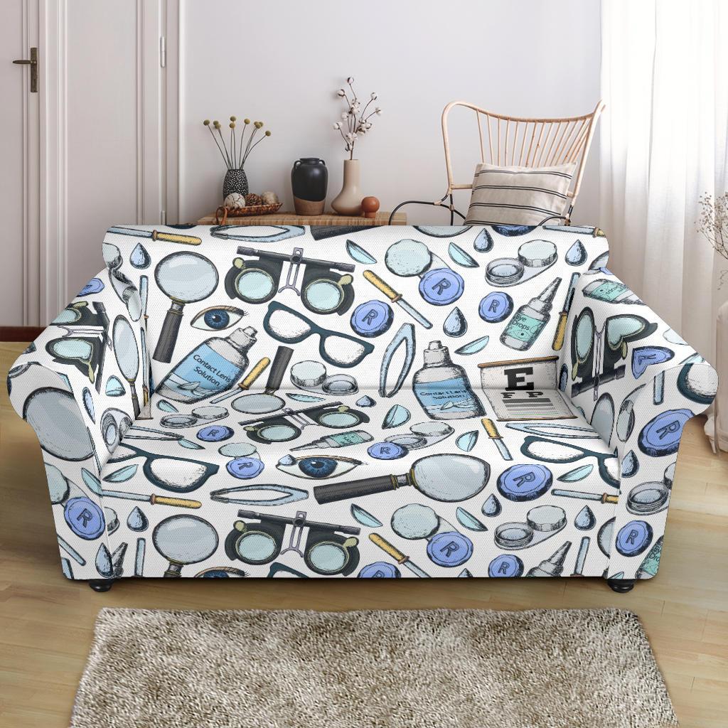 Optometry Pattern Print Loveseat Cover-grizzshop