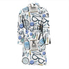 Optometry Pattern Print Men Long Robe-grizzshop