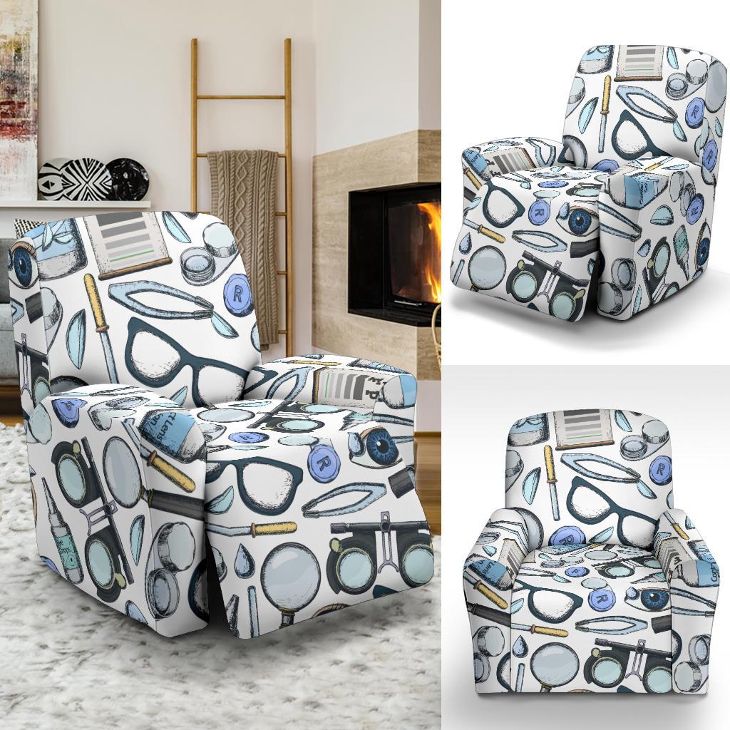 Optometry Pattern Print Recliner Cover-grizzshop