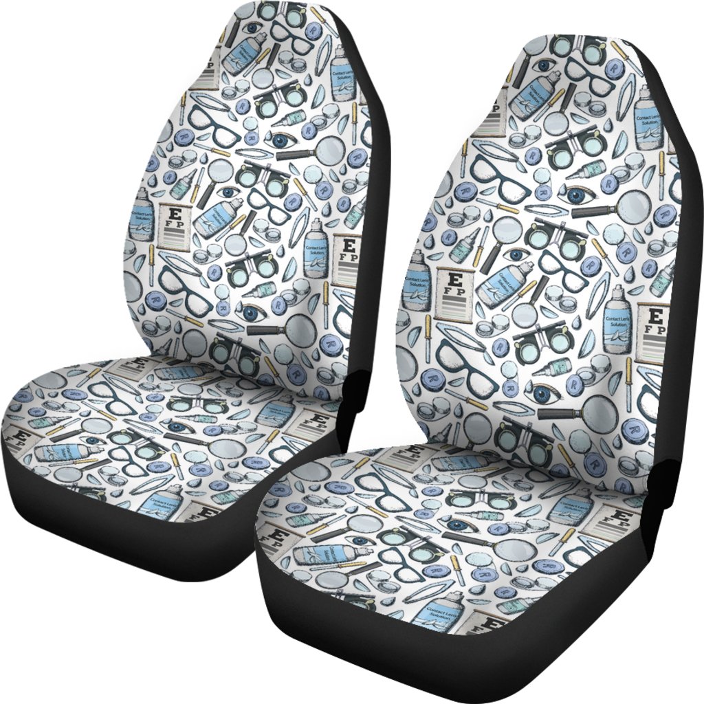 Optometry Pattern Print Universal Fit Car Seat Cover-grizzshop