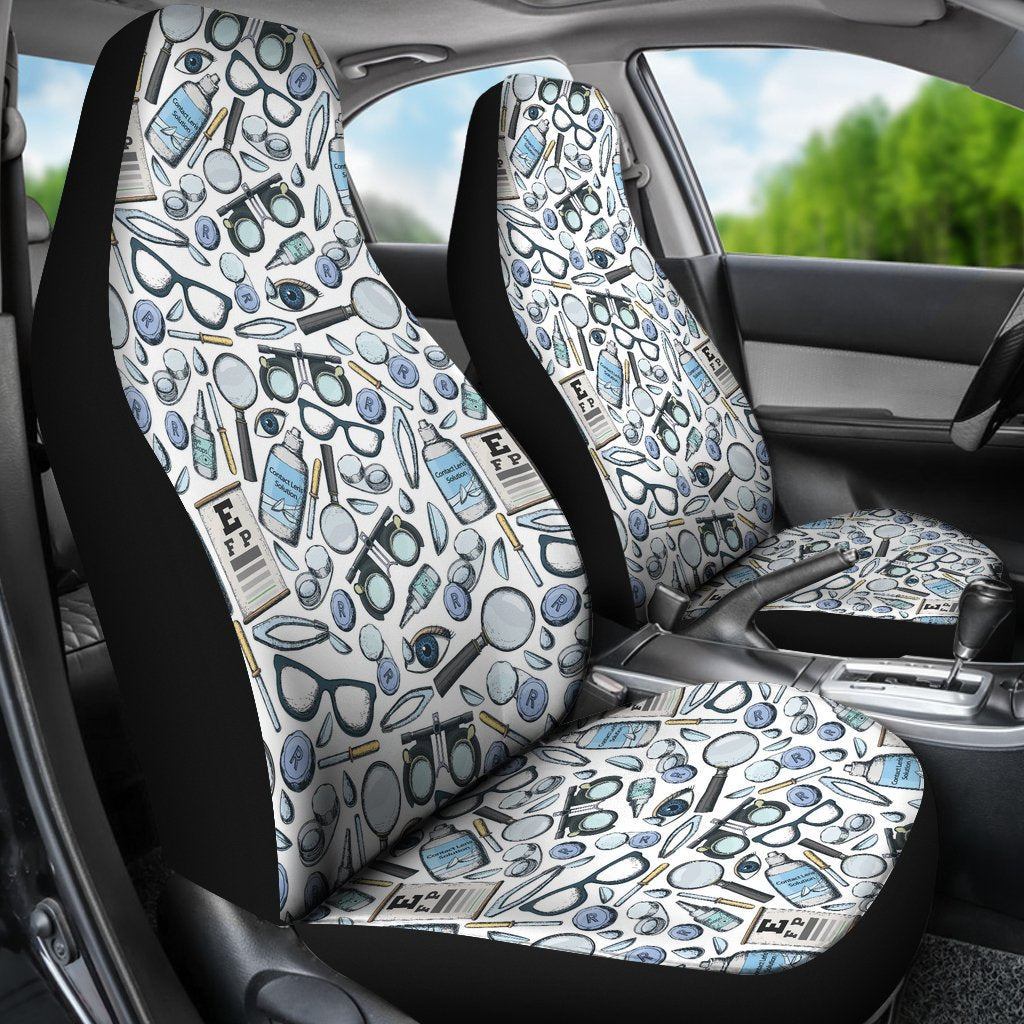 Optometry Pattern Print Universal Fit Car Seat Cover-grizzshop