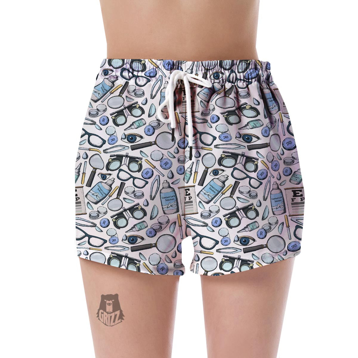 Optometry Pattern Print Women's Shorts-grizzshop