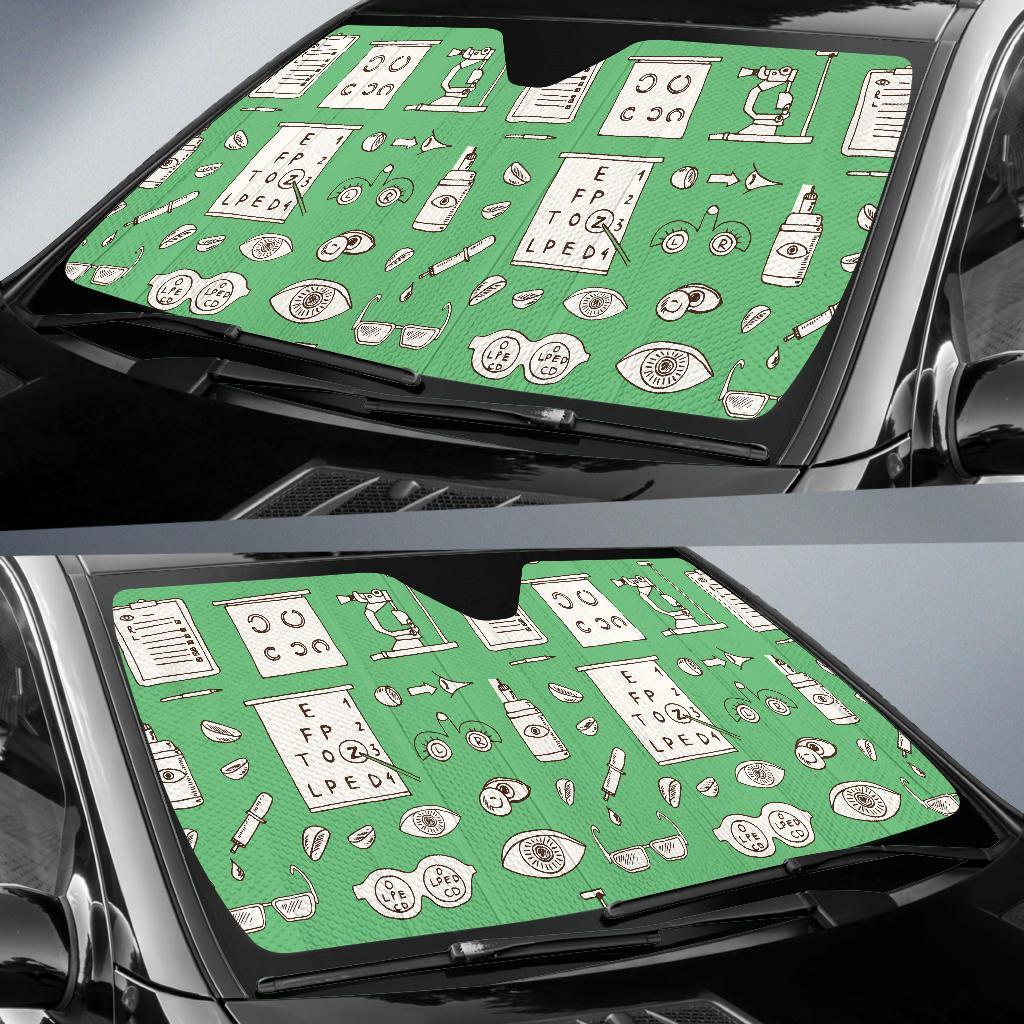 Optometry Print Pattern Car Sun Shade-grizzshop