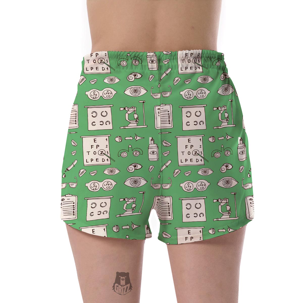 Optometry Print Pattern Women's Shorts-grizzshop