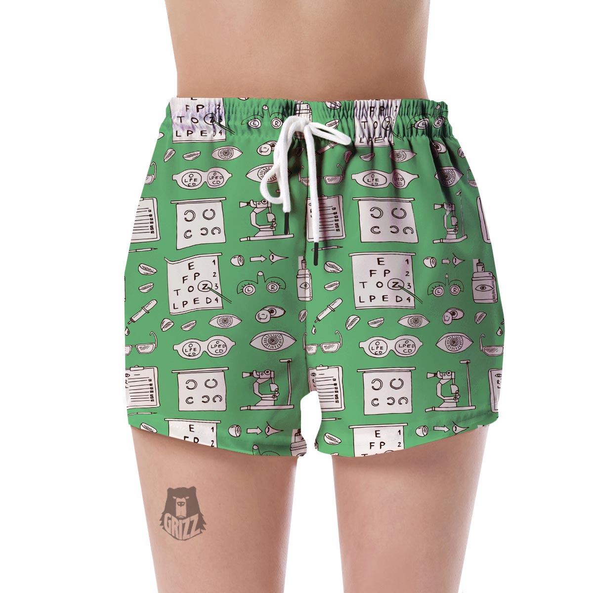 Optometry Print Pattern Women's Shorts-grizzshop