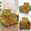 Orange And Blue Butterfly Print Armchair Cover-grizzshop