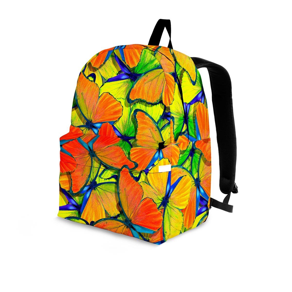 Orange And Blue Butterfly Print Backpack-grizzshop