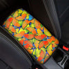 Orange And Blue Butterfly Print Car Console Cover-grizzshop