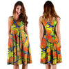 Orange And Blue Butterfly Print Dress-grizzshop