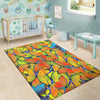 Orange And Blue Butterfly Print Floor Mat-grizzshop