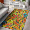 Orange And Blue Butterfly Print Floor Mat-grizzshop