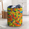 Orange And Blue Butterfly Print Laundry Basket-grizzshop