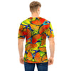 Orange And Blue Butterfly Print Men T Shirt-grizzshop