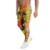 Orange And Blue Butterfly Print Men's Leggings-grizzshop