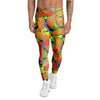 Orange And Blue Butterfly Print Men's Leggings-grizzshop