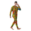 Orange And Blue Butterfly Print Men's Pajamas-grizzshop