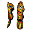 Orange And Blue Butterfly Print Muay Thai Shin Guard-grizzshop