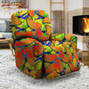 Orange And Blue Butterfly Print Recliner Cover-grizzshop