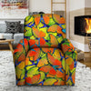 Orange And Blue Butterfly Print Recliner Cover-grizzshop