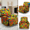 Orange And Blue Butterfly Print Recliner Cover-grizzshop