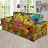 Orange And Blue Butterfly Print Sofa Cover-grizzshop