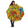 Orange And Blue Butterfly Print Umbrella-grizzshop