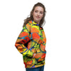 Orange And Blue Butterfly Print Women's Hoodie-grizzshop