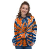 Orange And Blue Tie Dye Spider Print Women's Hoodie-grizzshop