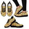 Orange Avocado Pattern Print Black Sneaker Shoes For Men Women-grizzshop