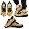 Orange Avocado Pattern Print Black Sneaker Shoes For Men Women-grizzshop