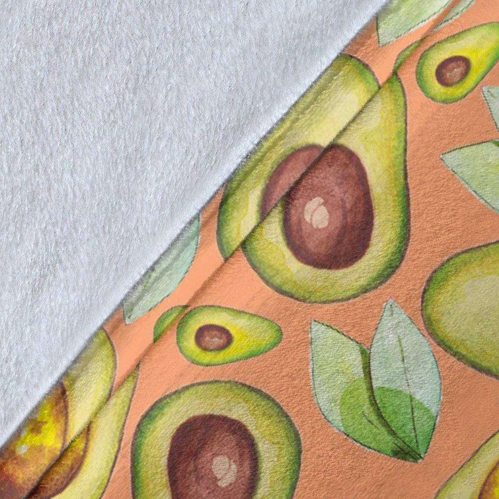 Orange Avocado Pattern Print Blanket-grizzshop