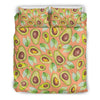 Orange Avocado Pattern Print Duvet Cover Bedding Set-grizzshop