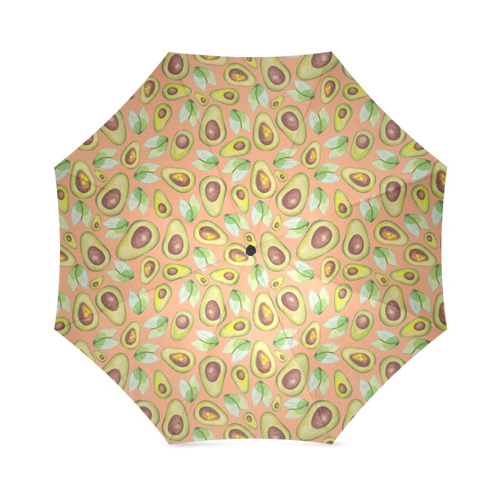 Orange Avocado Pattern Print Foldable Umbrella-grizzshop