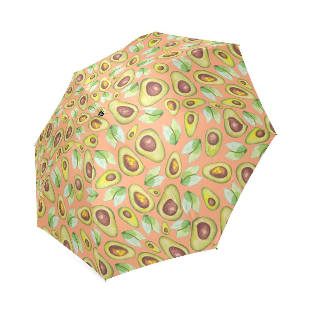 Orange Avocado Pattern Print Foldable Umbrella-grizzshop