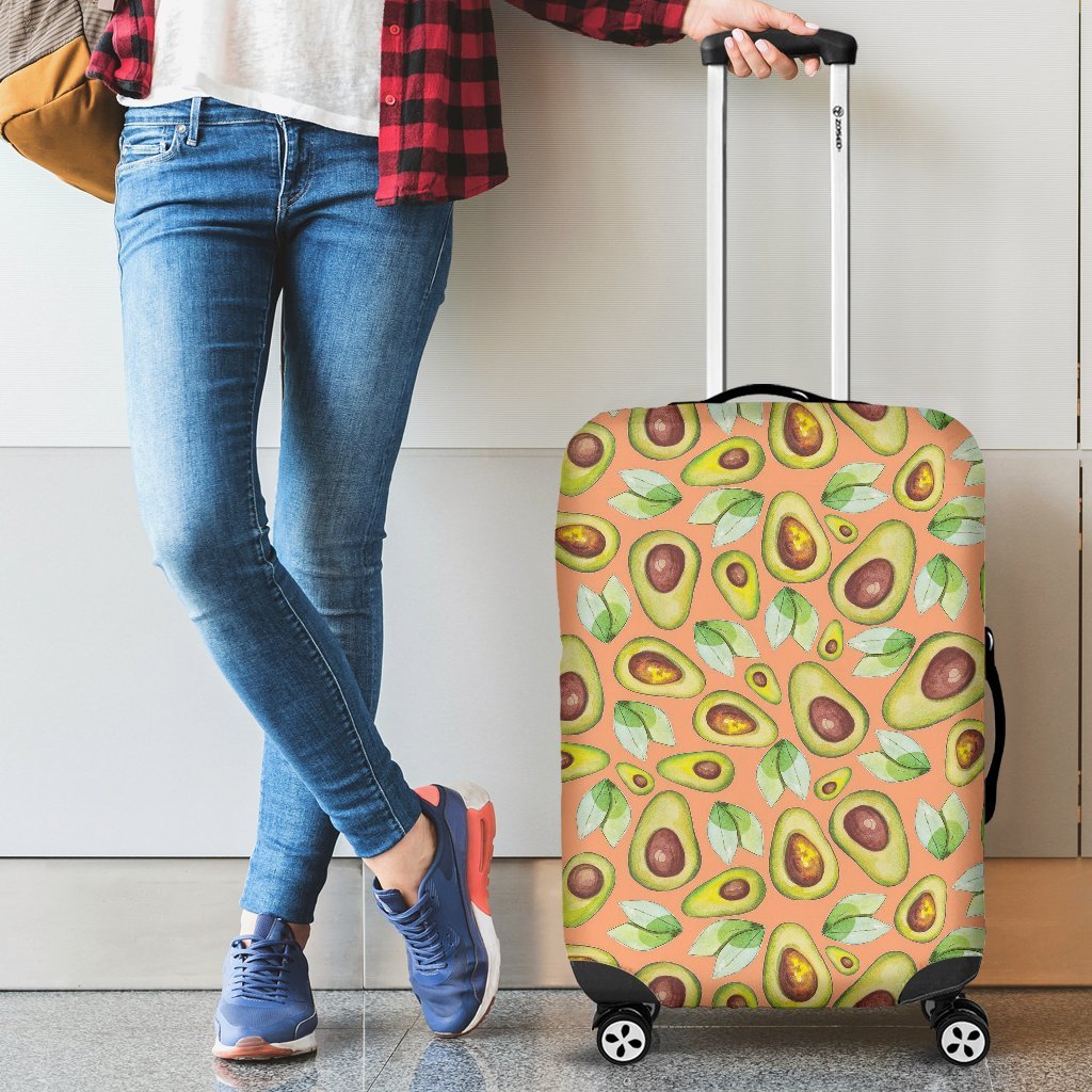 Orange Avocado Pattern Print Luggage Cover Protector-grizzshop
