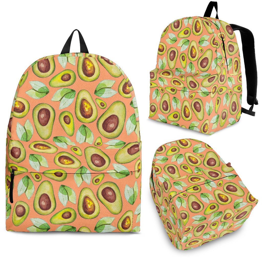Orange Avocado Pattern Print Premium Backpack-grizzshop