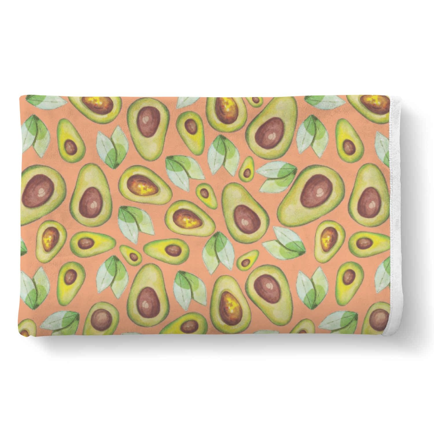 Orange Avocado Pattern Print Throw Blanket-grizzshop