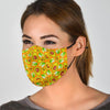 Orange Avocado Patttern Print Face Mask-grizzshop