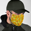 Orange Avocado Patttern Print Face Mask-grizzshop