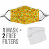 Orange Avocado Patttern Print Face Mask-grizzshop